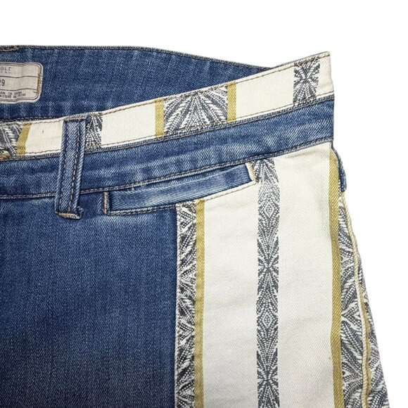 FREE PEOPLE ULTRA RARE Danica Patchwork Stripe Flare Jeans - Picture 8 of 9